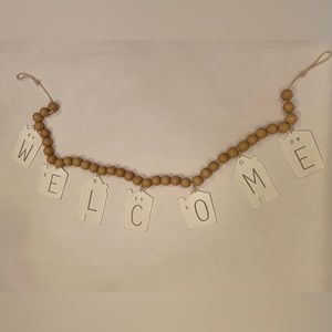 “Welcome” home hanging beaded sign